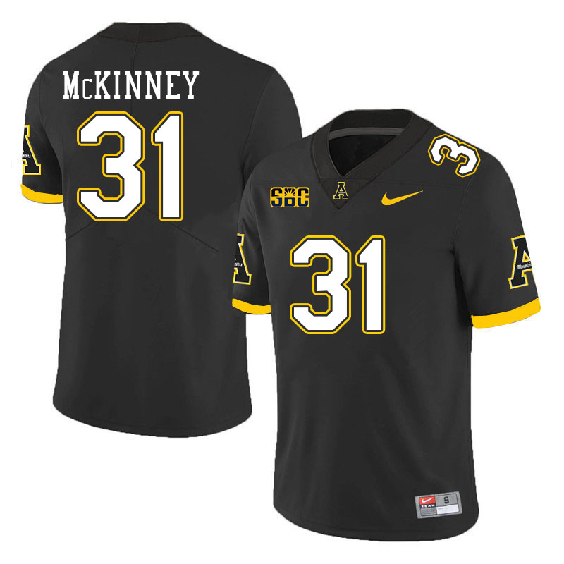 Men #31 Dyvon McKinney Appalachian State Mountaineers College Football Jerseys Stitched Sale-Black - Click Image to Close